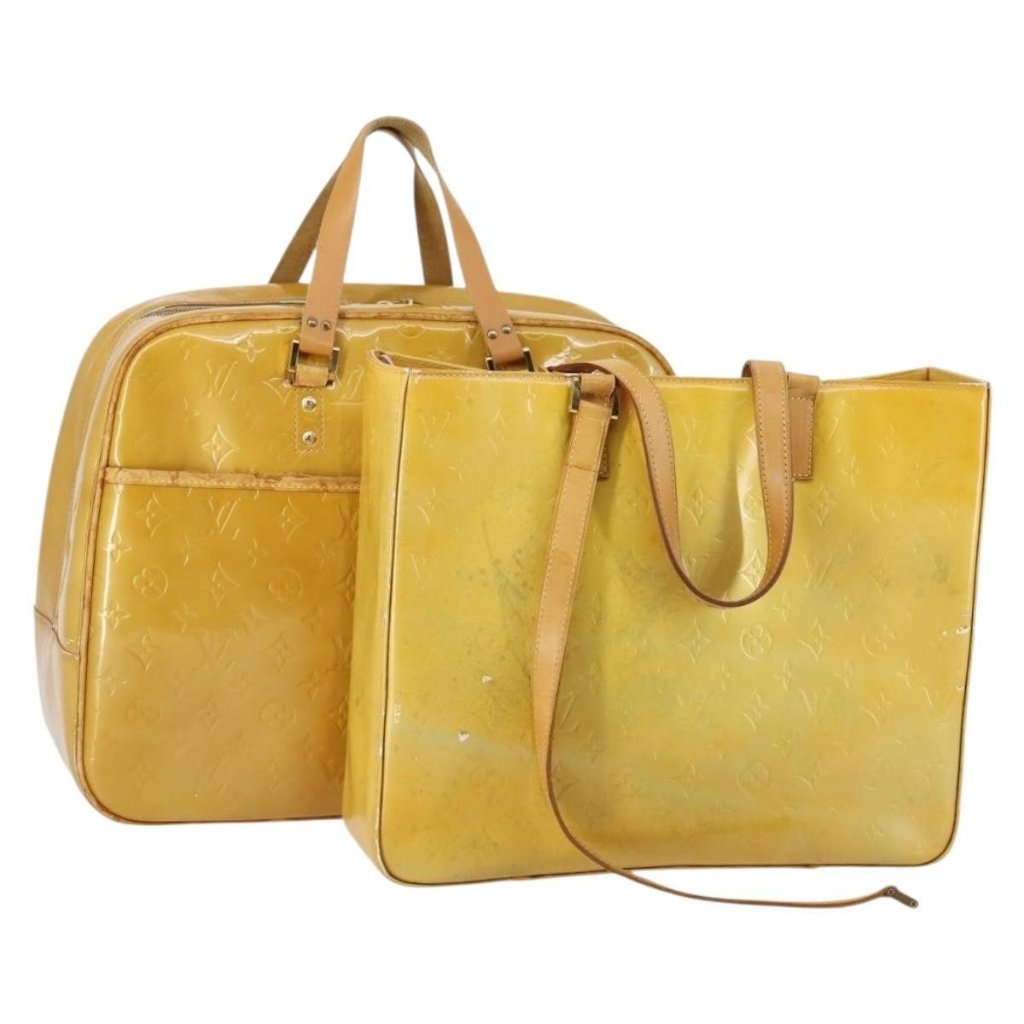 Louis Vuitton Monogram Vernis Tote Bag 2 Set Beige Lv Auth 144959